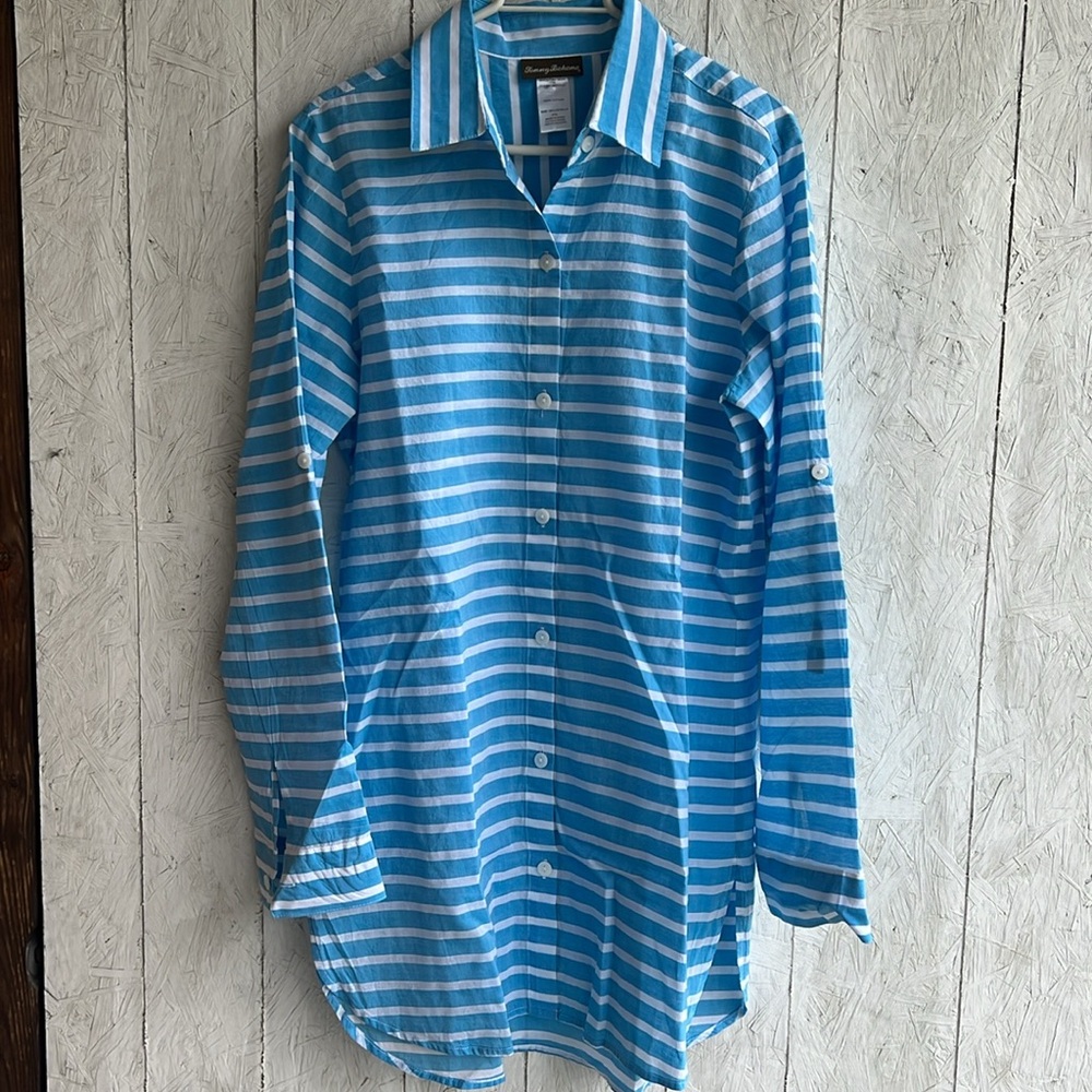 NWNT TOMMY BAHAMA, 100% cotton shirt dress size M.